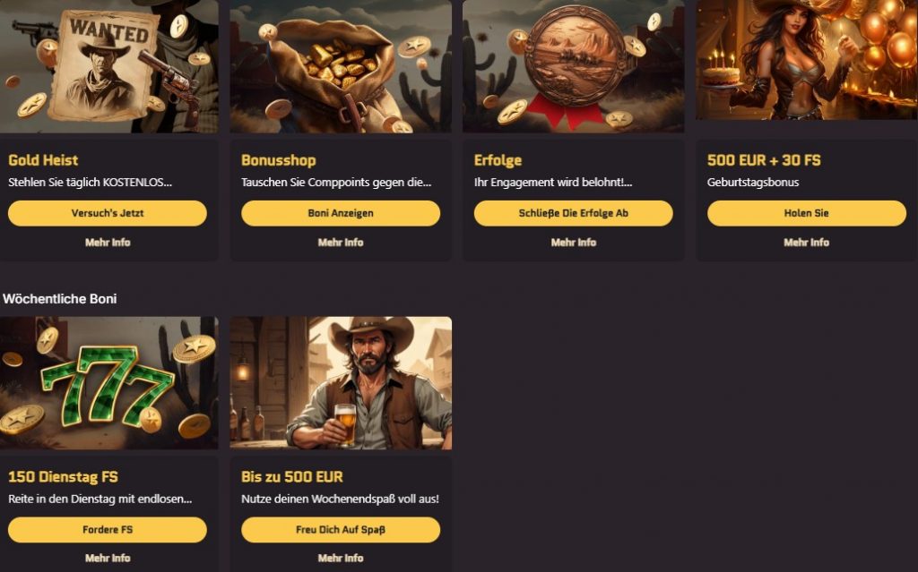 Wanted Win Casino Online Verfügbare Promotionen